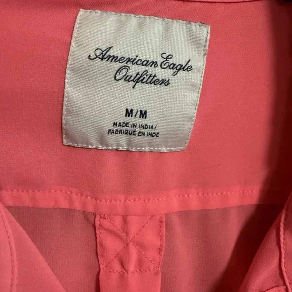 American Eagle Outfitters pink Button-Down Shirt